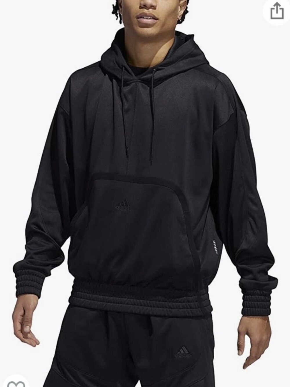 adidas Cross Up 365 Hoodie- Men's Basketball - Black - FR0946 Size 2XL